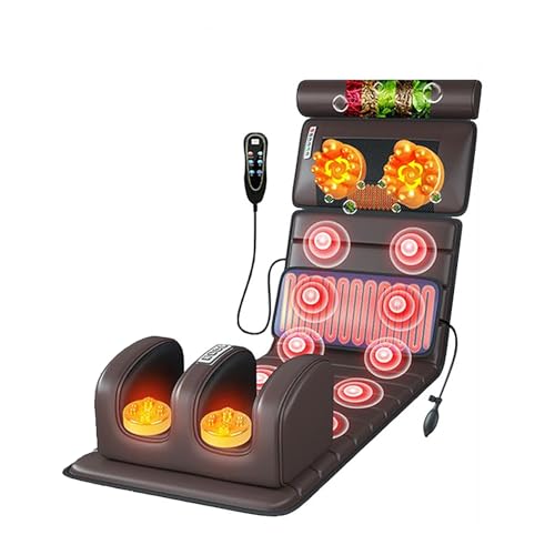 AVSMGP Housse De Siège Chauffante De Massage Masseur De Dos Fauteuil Inclinable Électrique 5 Modes + 3 Niveaux D'intensité pour Pétrissage du Dos,Lombaires,Hanches Et Cuisses,Noir