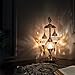 DEMMEX 3 Globes Turkish Moroccan Mosaic Bohemian Table Desk Bedside Night Lamp Light Lampshade, Exotic Oriental Colorful Mosaic Glasses Table Lamp, Antique Brass Color Metal Body, Handmade, 21