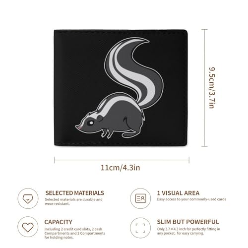 Naughty Skunk Slim Bifold Wallet Coin Pouch Personalized Travel Card Holder for Men Women3