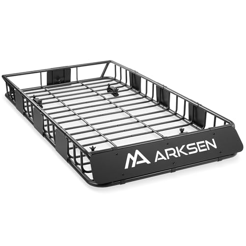 ARKSEN 64 x 34 x 6 Inch Universal Roof Rack with Extension, 150 LBS Heavy Duty Capacity Rooftop Cargo Basket for SUV, Truck, RV, Pickup 64" Cargo Rack