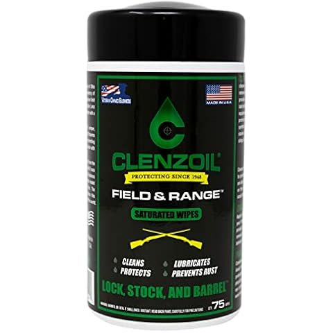Clenzoil Field & Range Saturated Gun Cleaning Wipes | Multi-Purpose [CLP] Gun Cleaner, Lubricant, Protectant Gun Cleaning Cloth | Approx. 75 (5" x7") One-Step Gun Cleaning & Lubricating Gun Wipes Cover