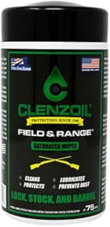 Clenzoil Field & Range Saturated Gun Oil Wipes | Multi-Purpose [ CLP] Cleaner, Lubricant, & Protectant | Approx. 75 (5