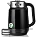 LEHMANN Bollitore Elettrico - 2 L, 2200 W - Riscaldamento Rapido - Doppia Parete - Base Girevole 360° - Acciaio Inox - Spegnimento Automatico - BPA‑free - ideale per Famiglie e Uffici - Nero immagine