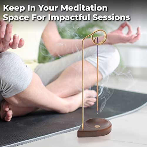Curawood-Incense-Holder-for-Sticks-114-Tall-Reverse-Style-Incense-Burner-Holder-with-Mess-Free-Ash-Catcher-Tray-Modern-Minimalist-Design-Incense-Sticks-Holder-with-Brass-Walnut-Wood-Elements Curawood Incense Holder for Sticks 114 Tall Reverse Style Incense Burner Holder with Mess Free Ash Catcher Tray Modern Minimalist Design Incense Sticks Holder with Brass Walnut Wood Elements