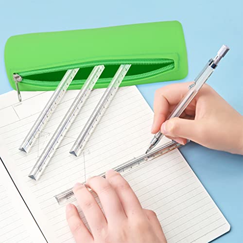 Image of Oyachic Slim Pencil Case,Cylinder Pencil Pouch,Silicone Makeup Bag,Green
