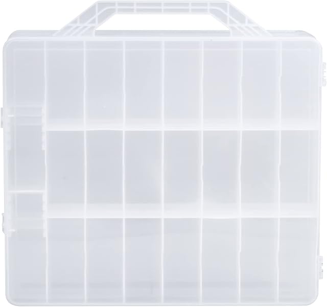 EVERGD Nail Polish Gel Cosmetic Organizer Holder, Portable Universal Clear Double Side Storage Case for 48 Bottles Adjustable Dividers Space Saver