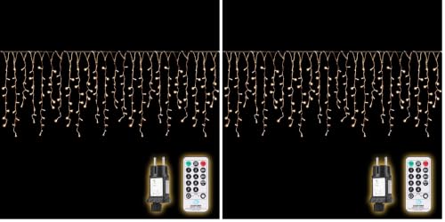 Cortina de luces de jardín SALCAR 5m con 200 LEDs y mando para exteriores