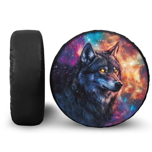 Image of Pensura Cool Wolf Spare Wheel Cover Dust-Proof Tire Covers Wheel Cover Easy Installation Universal for Trailer SUV Truck Camper Travel, Suto Accessories