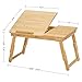 SONGMICS Bed Laptop Desk, Folding Bed Tray for Laptop up to 15.6 Inches, Adjustable Angle and Height, Portable for Working Reading Writing Breakfast, Bamboo, Drawer, Light Bamboo ULLD01N