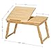 SONGMICS Laptop Desk, Folding Lap Tray, Bamboo Bed Desk with Tilting Top, Small Drawer, for Home Office, Bedroom, Natural ULLD01N