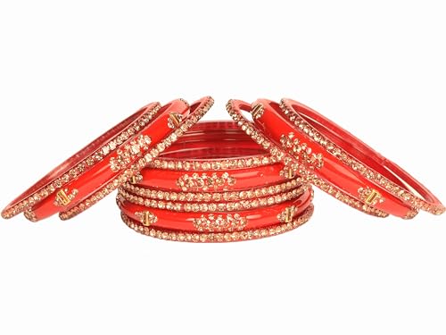 Image of Swara Creations Green Mehrun Red Glass Bangles Set for Women | Zirconwork Bangles | Glass bangles for festivals & occasions, Traditional glass bangles (SKU276)