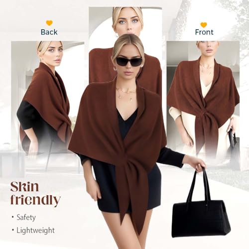 Women's Solid Color Wool Blend Shawl - 2026 New Wraps, Cardigan Cape, Wool Cashmere Shoulder Top, Sweater Scarf3
