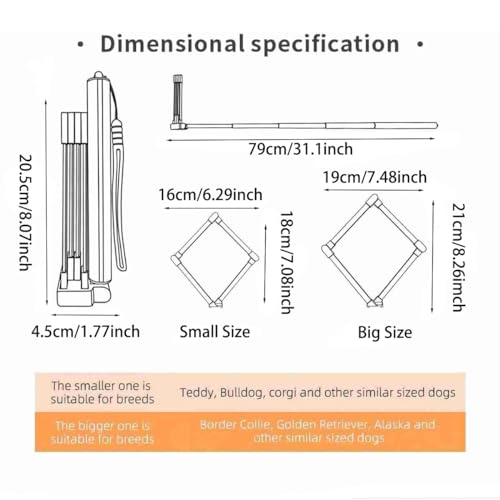 Image of Dog Pooper Scooper with Bags,Long Handle,only 8.07 inches Folded,Compact and Portable, self-Adhesive Design, Suitable for Both Small and Large Dogs (Large)
