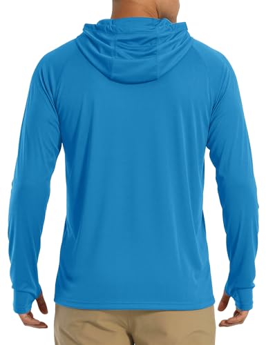Image of MAGCOMSEN Men's Hooded UPF 50+ Sun Protection T Shirts Long Sleeve Athletic Fishing Shirts Rash Guards