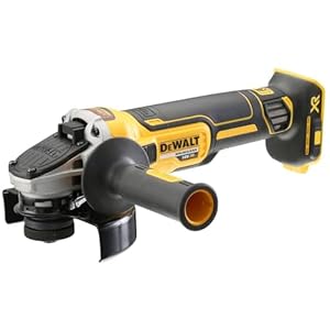 Dewalt 18 volt 125 mm accu-haakse slijper DCG405NT (borstelloze motor, 9.000 omw/min, M14, incl. beschermkap, extra handgreep, snelspanmoer, levering zonder accu, oplader en scheidingsschijf)