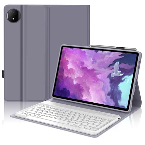 FOGARI Funda con teclado para tablet Honor Magic Pad 2 de 12,3 pulgadas, teclado alemán QWERTZ con Bluetooth extraíble magnético para Magic Pad 2 Tablet de 12,3 pulgadas, lavanda lila