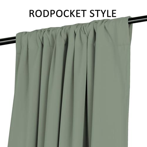 Turquoize Window Curtains Insulated Thermal 52 inch Wide by 96 inch Long Back Tab/Rod Pocket Window Panel Drapes - 2 Panels Window Treatment Panels for Living Room, Sea Grass - Thumbnail 5
