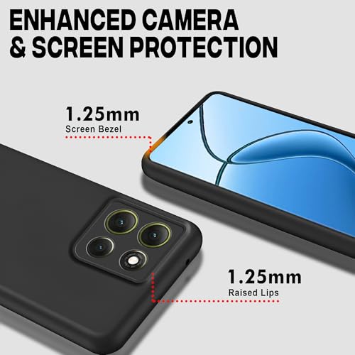 Image of Hupshy Liquid Silicone Back Cover Case for OnePlus Nord CE 6 Lite 5G | Soft Micro-Fibre Lining Inside | Camera Protection Bump | Shockproof Back Cover Case for OnePlus Nord CE 6 Lite 5G Black