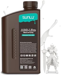 SUNLU 3D Printer Resin, 1KG ABS-Like High Toughness Resin for 4k/6k/8k LCD/DLP/SLA Resin 3D Printer, 405nm UV Curing 3D Printing Resin, Good Resistance, Non-Brittle & High Precision, White 1000g