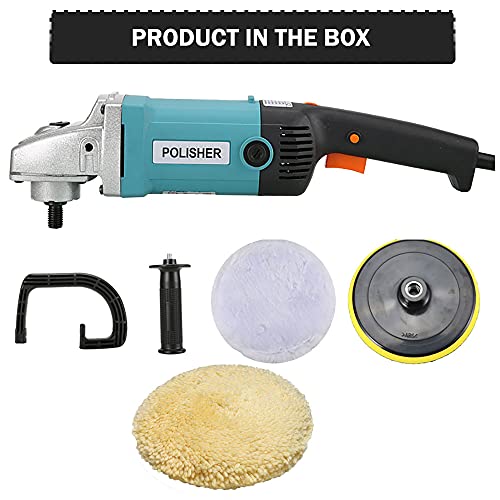 1200Watt Electric Car Polisher Polishing Machine Adjustable Speed Car Electric Polisher Waxing Buffing Sanding Machine (Extra 7" Wool buffing Pad) (Color-Multi, Watt-1200W, Speed-3000rpm)
