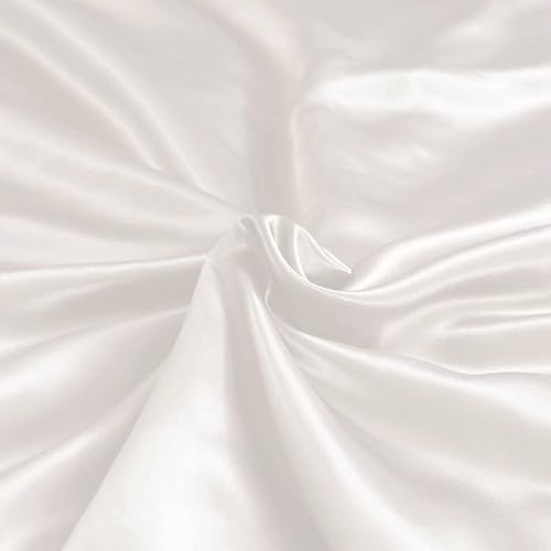 Thxsilk Bedding Fitted Sheet Queen Size With Deep Pocket, 22 Momme 100% Mulberry Silk, 1 Fitted Sheet Only, White #TOP5