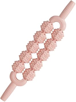 chislim Double Row Muscle Roller Stick,2024 New Body Massage Tool,10 Rollers for Deep Tissue Massage & Muscle Recovery Pink