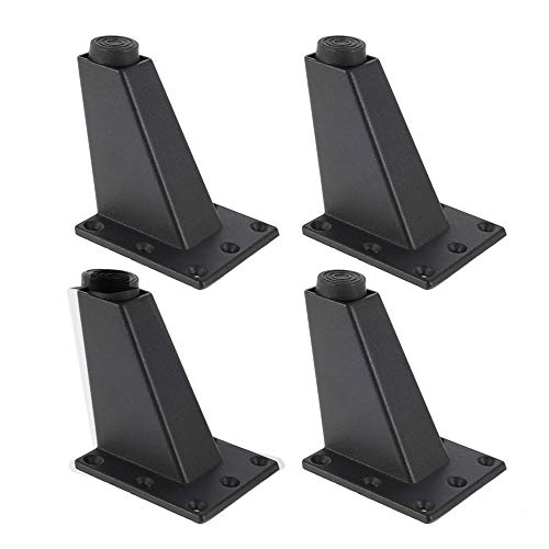 Keyohome - Juego de 4 patas para muebles (aleación de aluminio, ajustable, triángulo, patas de mesa, patas oblicuas, para armarios, sofá, mesa, mesa, escritorio, color negro)