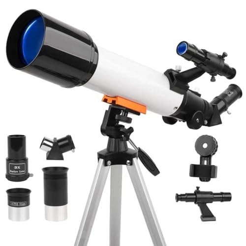 Image of Telescope, 70mm Aperture Portable Refractor Telescopes for Astronomy Beginners, 500mm Professional Travel Telescope with Carry Bag, White