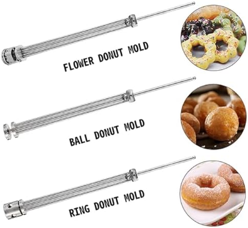 Commercial Semi-Automatic Donut Maker Machine, Adjustable Thickness, 3000W, 9L Capacity, Includes Mochi/Ring/Ball Molds, Ideal for Bakeries and Food Trucks