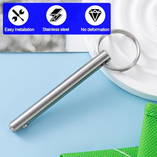 Oiiki OK1254T2-M Quick Release Pins, 1 Pack Fastener Diameter 5/16 Inch(8Mm) Usable Length: 2.42Inch(61.5Mm), Bimini Top Pin, Full 316 Stainless Steel Marine Hardware thumb #2