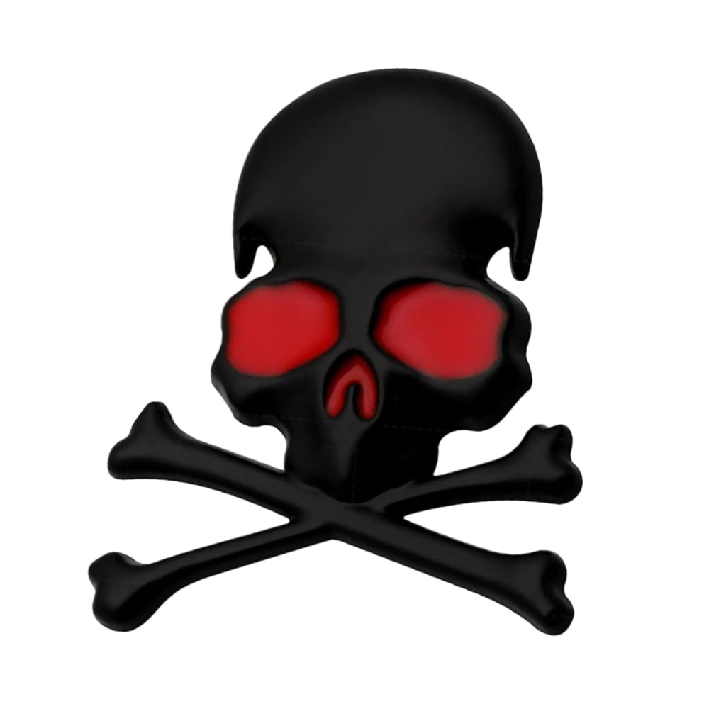 Elnwnnkc 3D Skull Metal Emblems Stickers Personalizes Skeleton Designs Skull Crossbones Metal Decals for Car &