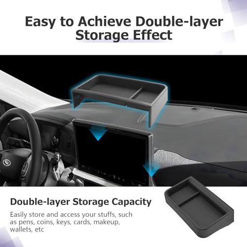Image of LUWU for 2025 2026 Explorer Dashboard Storage Tray 2025 2026 Explorer Active /ST-Line /Platinum /ST 13.2-inch Behind Screen Organizer Display Box Dash Tray Explorer 2026 (Only for 13.2 inch Screen)