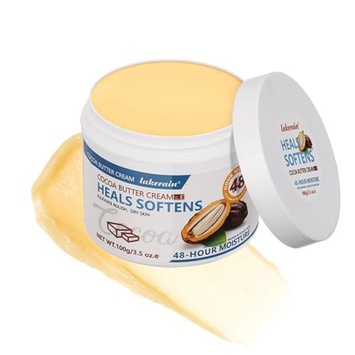 Grospe Kakaobuttercreme für Körper und Gesicht Hautpflegende Tiefenfeuchtigkeitspflege Körpercreme Kakaobutter Feuchtigkeitscreme für trockene, empfindliche Haut 100g