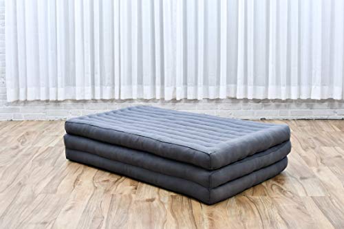Image of Leewadee Trifold Mattress XL - Comfortable Thai Massage Pad, Foldable Relaxation Floor Mattress Filled with Kapok, Perfect to Use as a Sleeping Mat 79 x 39 inches, Anthracite