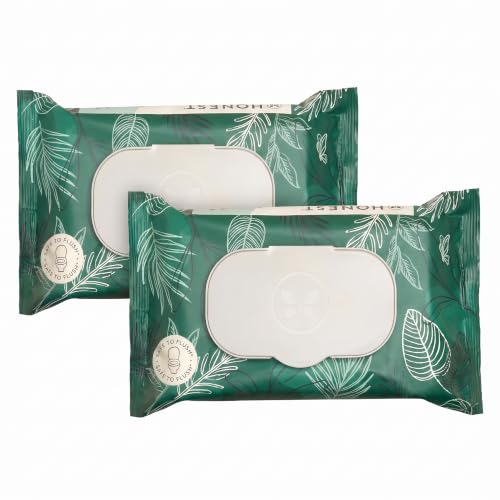 The Honest Company Hypoallergenic Flushable Wipes for Sensitive Skin, Tropical Leaves,42 Count (Pack of 16)