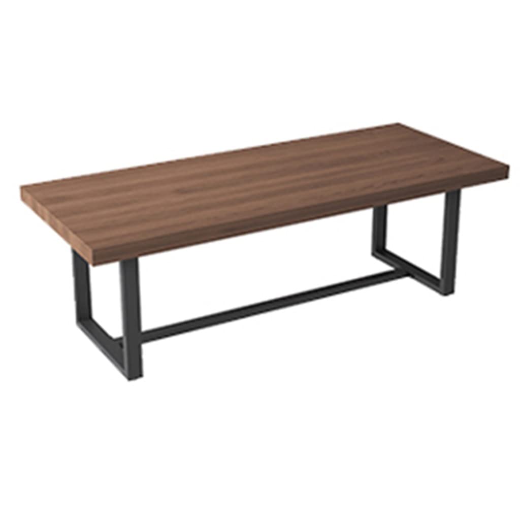 JOMRTS Office Desk Walnut Color Solid Wood Desk, Industrial Style Metal Frame Computer Desk/Conference Table, Simple Installation and Easy Cleaning (Thickness 5cm 260x100x75cm)