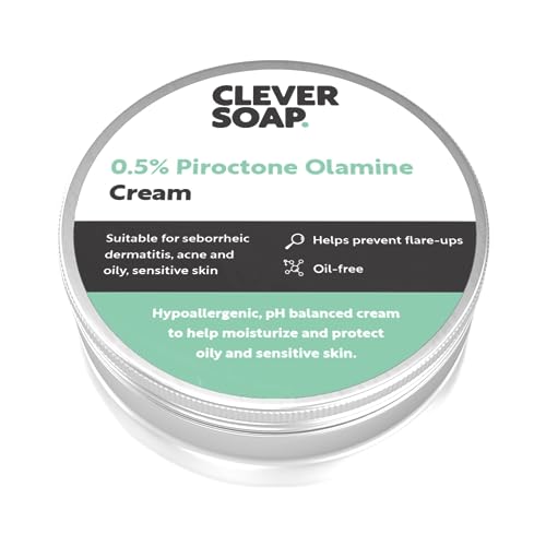 Clever Soap 0.5% Piroctone Olamine Face & Body Cream - Helps Prevent Flare-Ups - Suitable For Seborrheic Dermatitis, Psoriasis, Acne & Oily, Sensitive Skin - Fragrance & Oil Free, For Men & Women