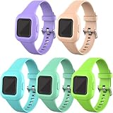 TenCloud (5-Pack) Bandjes Compatibel met Garmin Vivofit jr.3 Strap, Verstelbare Zachte Siliconen Sport Polsband Vervanging Armband Armbanden voor Kinderen 4+ voor Vivofit jr.3 Fitness Tracker Alleen,