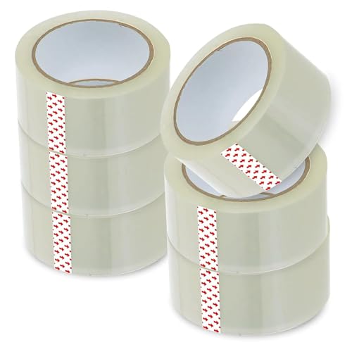 G4GADGET 6 Pack of 66 Meter Clear Box Packing Tape Strong Quality Tapes 48mm x 66m