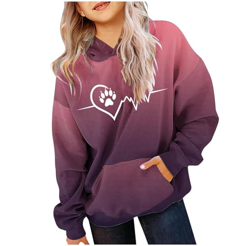 Kids Pullover Sweatshirts Oversized Comfy Graphic Print Hoodies Long Sleeve Loose Fit Tween Hooded Tops