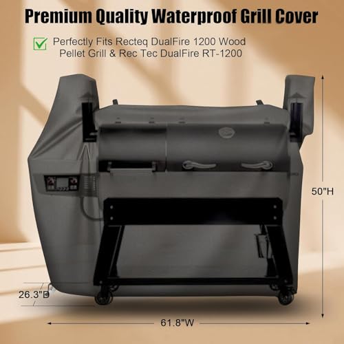 Image of QuliMetal Grill Cover for Recteq DualFire 1200 Wood Pellet Smoker Grill