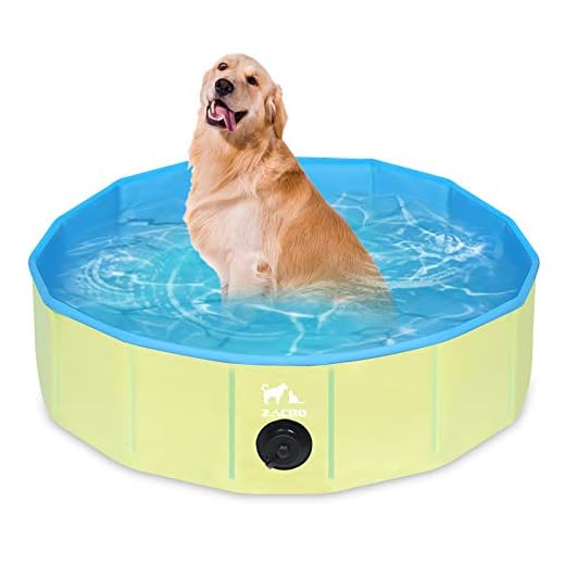 Zacro Piscina Plegable para Perros para Niños/Mascotas Perros/Gatos Piscina Infantil para Perros Piscina con PVC Antideslizante Resistente al Desgaste (80 cm x 20 cm) - Azul Claro y Amarillo