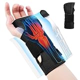 Fefod Handgelenkstütze, Verstellbare Handgelenk Bandagen mit Metallschienen und weicher Daumenöffnung, Handgelenkbandage für Männer und Frauen, Karpaltunnel Arthritis Verstauchungen, linke, L/XL