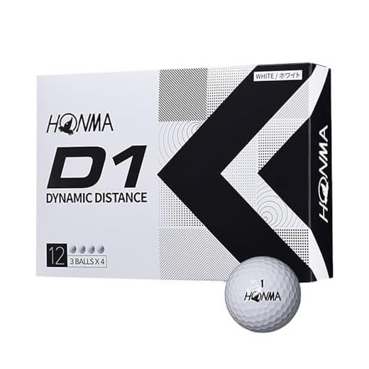 Honma Golf Balls D1 D-1 BT2201 2-Piece Soft Ionomer Flying Distance 1 Dozen 12 Balls White
