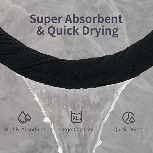 Junsey Black Bath Towels Set Of 6, Bathroom Towels 27X55In Quick Dry Towel Set 600 Gsm Microfiber Towels Super Soft Absorbent Shower Towels For Bathroom Hotel Spa Gym Camping Beach #TOP3