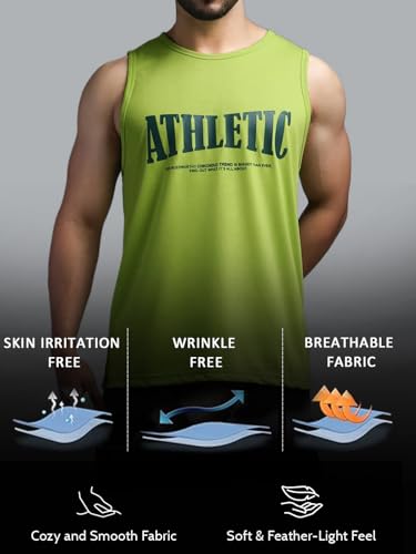 Image of CHKOKKO Sleeveless T Shirts Gym Vest for Men Workout Graphic Printed Premium Cotton Blend Tank Top for Man Running Vest Sando Gym Wear Lightweight Breathable Casual Summer Wear Boys