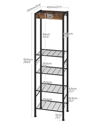 5-Tier-Pot-Rack-Floorstanding-Pots-and-Pans-Organizer-Kitchen-Bakers-Rack-Kitchen-Island-Table-Pots-and-Pans-Organizer-Storage-Stand-for-Living-Room-Rustic-Brown-and-Black-TPR16BF