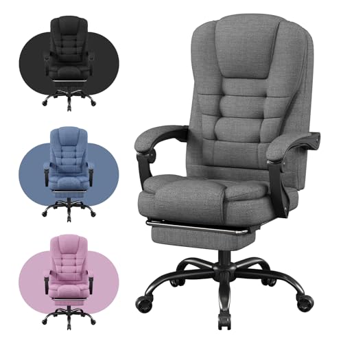 Office Chair, Big and Tall Ergonomic Gaming Chair for Adults, Comfy Reclining Computer Chair with Footrest, Adjustable Swivel Desk Chair, Executive Gamer Chair, Comfortable Silla Gamer for Home & Game