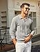 COOFANDY Men's Long Sleeve Knit Shirt Winter Collared Sweater Classic V-Neck Slim Fit Pullover Light Gray