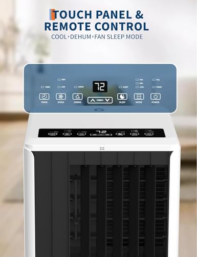 Image of Portable Air Conditioners, 8000 BTU 3-in-1 AC Unit with Dehumidifier & Fan, Cools Up to 350 Sq.Ft, 24H Timer & Remote, Auto Evaporation,No Drain,Quiet, Energy,Mobile Floor Unit Floor Standing for Bedr